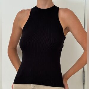 Madewell The Signature Knit Cutaway Sweater Tank Black color Small